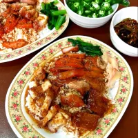 Roasted Duck, Crispy Pork Belly & BBQ Red Pork on Rice aka 'Khao Chepo' 🍚🦆🐷 🤤| An'leeさん