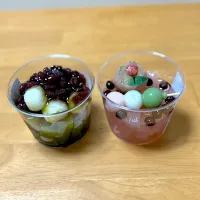 梅園　桜あんみつ　抹茶あんみつ| ツナコさん