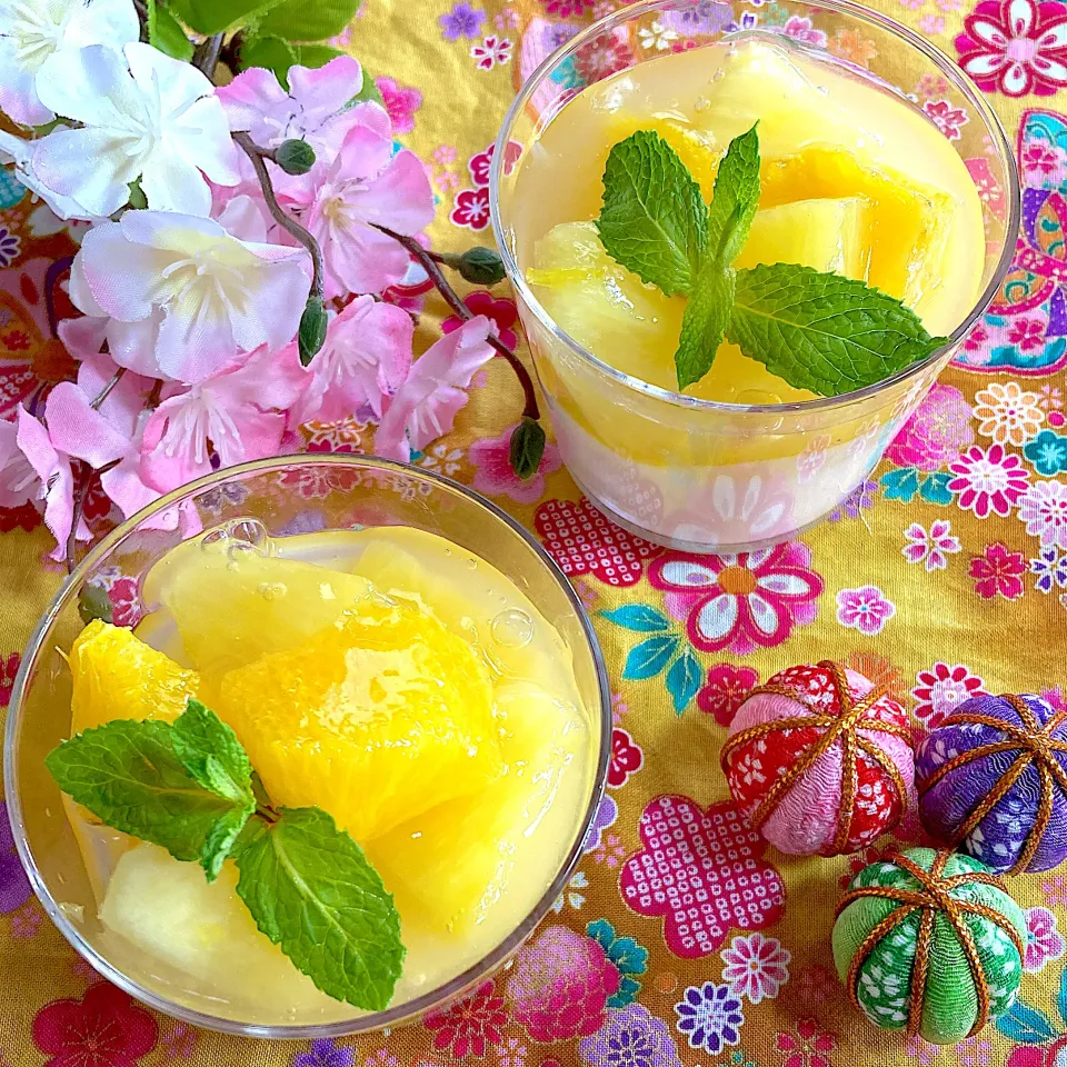 パインとオレンジのゼリー🍍🍊|ringonamaさん
