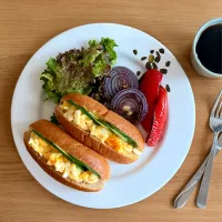 カラフル卵サンドの朝|kaeさん