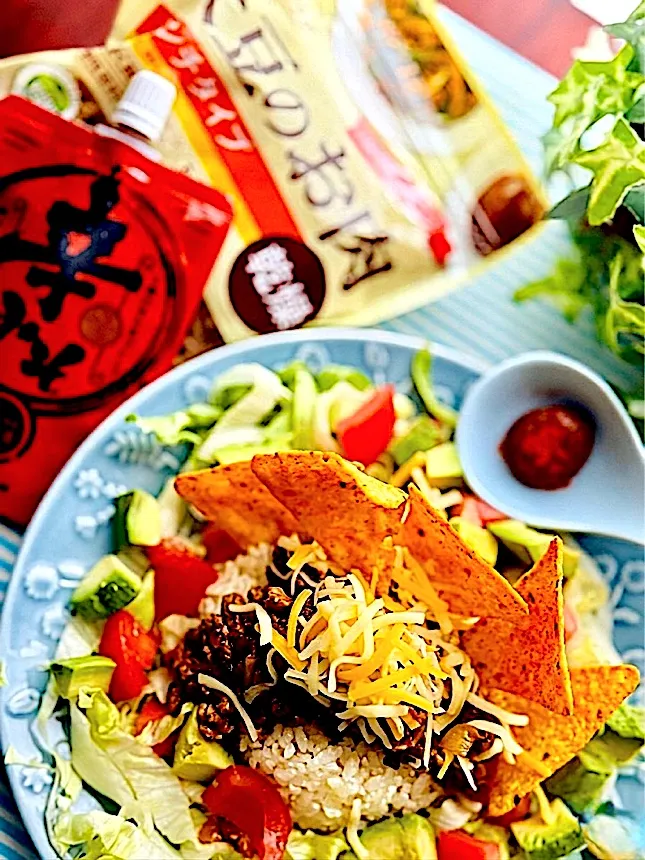 塩糀で炊いた玄米でタコライス🌶️|🌺🌺Foodie🌺🌺さん