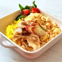 大豆のお肉(ミンチ)で炒り豆腐丼|tap.rinさん