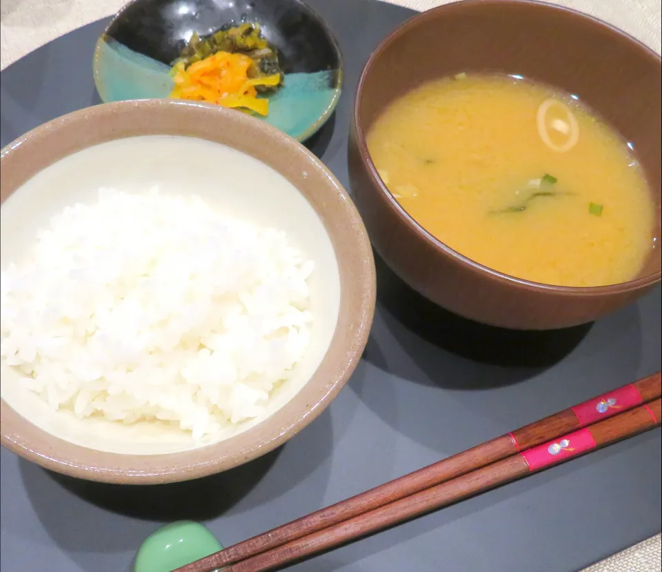 会席料理の〆風！炊きたてごはんとお味噌汁、漬物|あゆみ│ハレシピさん