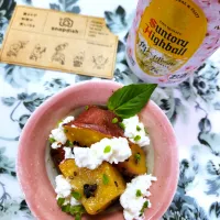 @きなこさんの料理 🔷手作り🧀カッテージチーズde 🍓スカイベリーのサラダ🥗🔷→→🔷市販🍠大学芋deスイーツ🔷