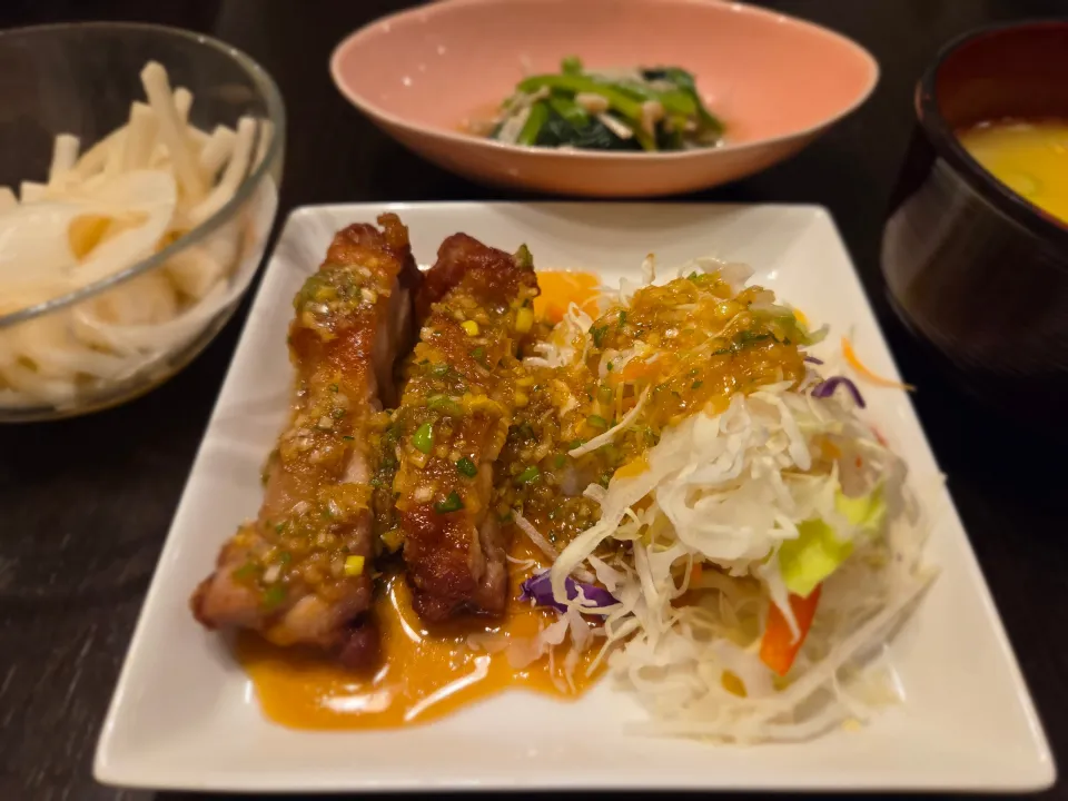 油淋鶏とさっぱり野菜の中華定食|もとしんさん