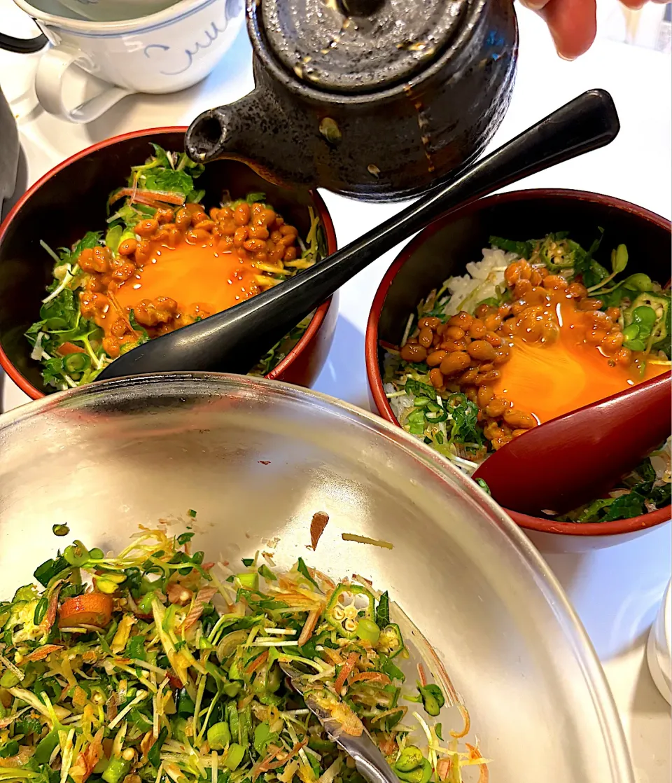 薬味ックス納豆丼|シュトママさん