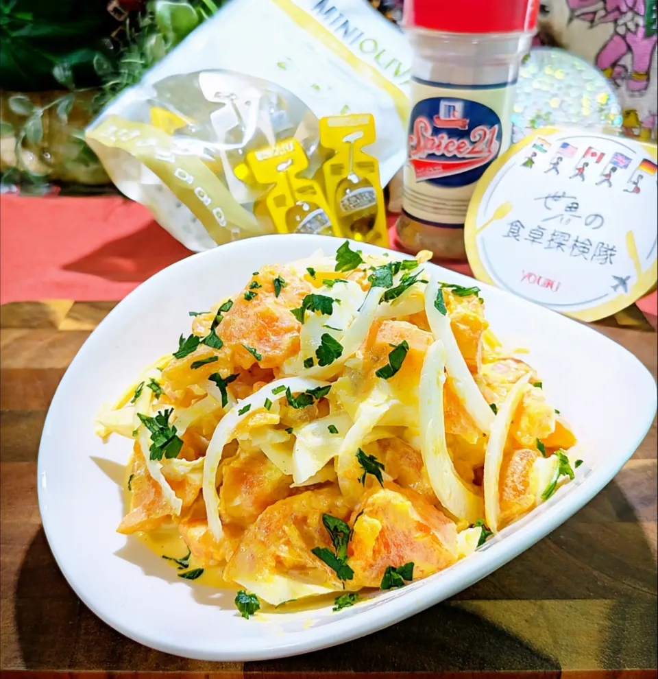 🌏『世界の食卓探検の旅〜』
【スパイス人参サラダ】|ayaさん