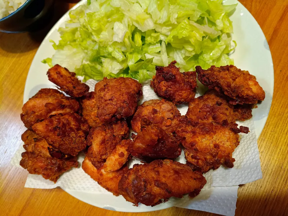 オーブンでノンフライ醤油味のから揚げ|めぐさん