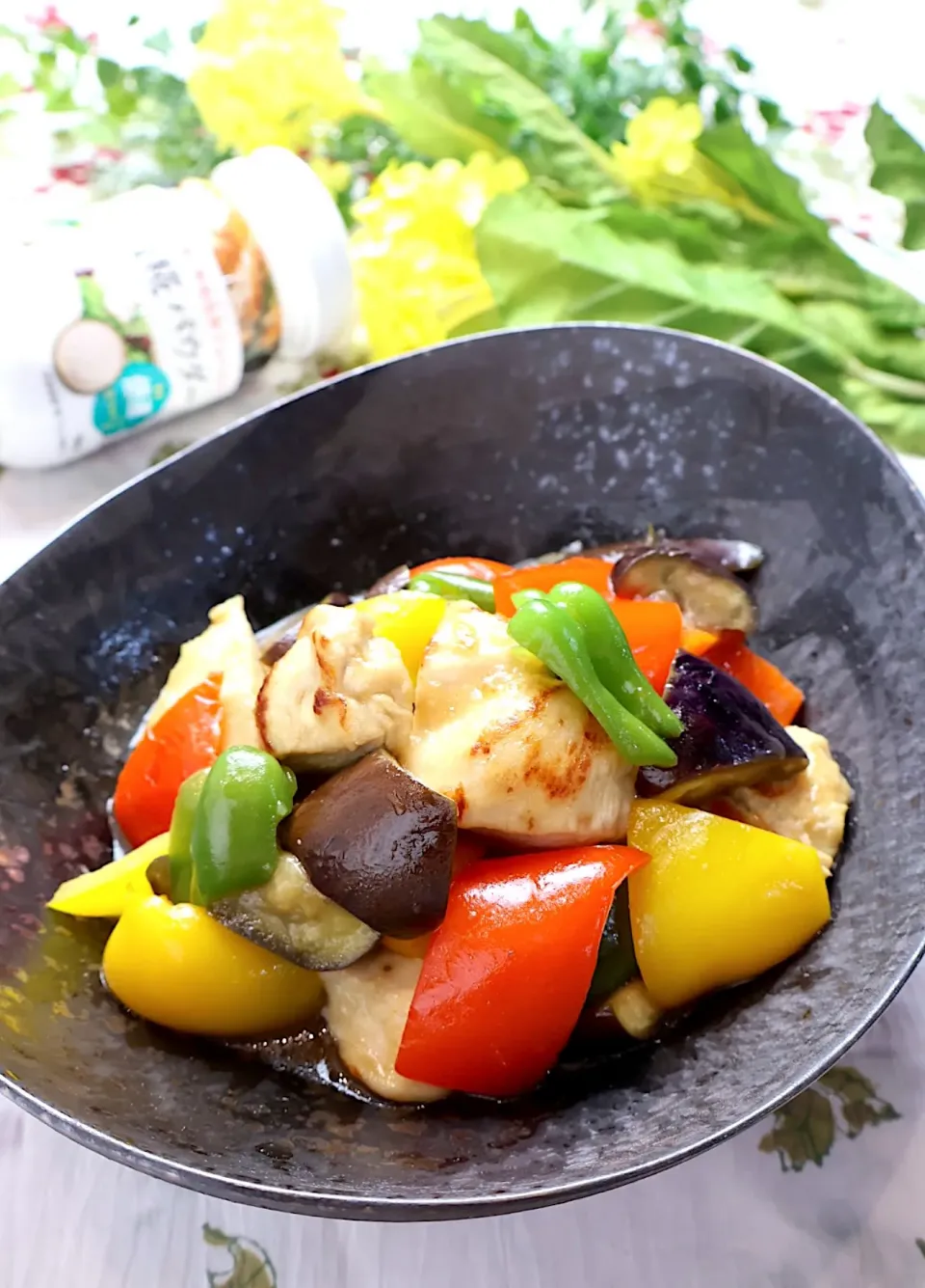 鶏むね肉と彩り野菜の甘酢炒め|めいめいさん