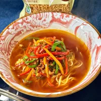 大豆のお肉でラーメン|鬼百合さん