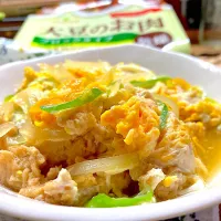 大豆のお肉ブロックタイプで卵とじ|真珠きょうだいママさん