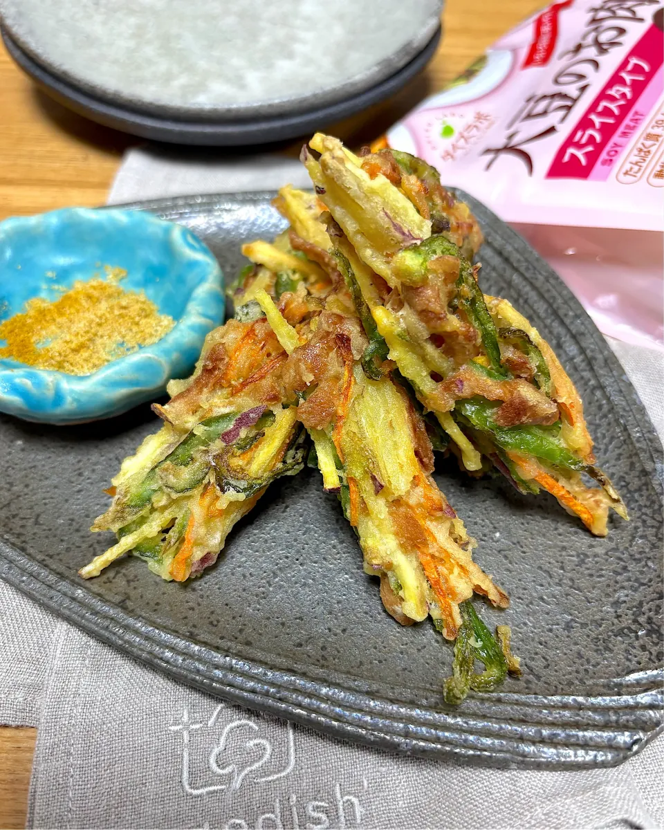 残り物野菜＆大豆のお肉でカリカリかき揚げ(^o^)/|sakurakoさん