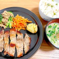 豚ステーキ・かきたまスープ　260325|Luke🌙さん