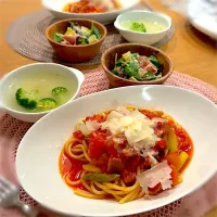 アスパラとベーコンのトマトパスタ|Rachelさん