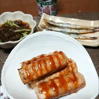 厚揚げの豚巻き～❣️