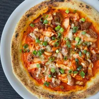 大豆のお肉でプルコギキムチピザ🍕|アッチさん