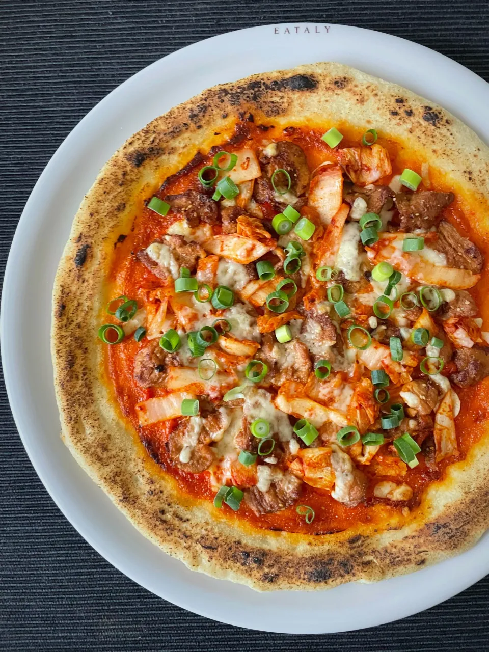 大豆のお肉でプルコギキムチピザ🍕|アッチさん