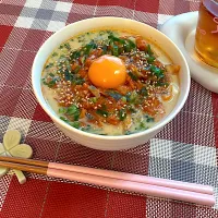 ツナキムチ豆乳うどん|めいさん