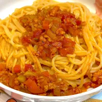 大豆ミートソースパスタ|なかみほさん