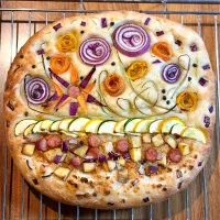 カリカリ新食感！大豆のお肉クランチ入り✨彩り豊かなガーデンフォカッチャ🌿