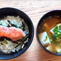 明太子茶漬けの朝ごはん|なつさん