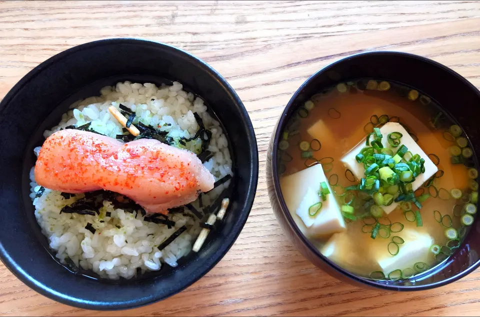明太子茶漬けの朝ごはん|なつさん