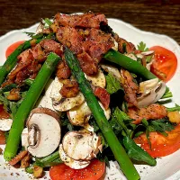 春菊·ほうれん草·マッシュルームのサラダ🥗| KOZUEさん