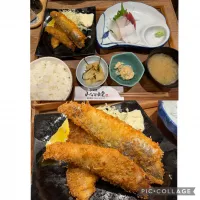 本日の出張ディナーは、休日の娘が小田原までぶらり旅で、地魚フライと刺身定食を@小田原　みなと食堂にて。美味しくいただきました。|sniper66さん