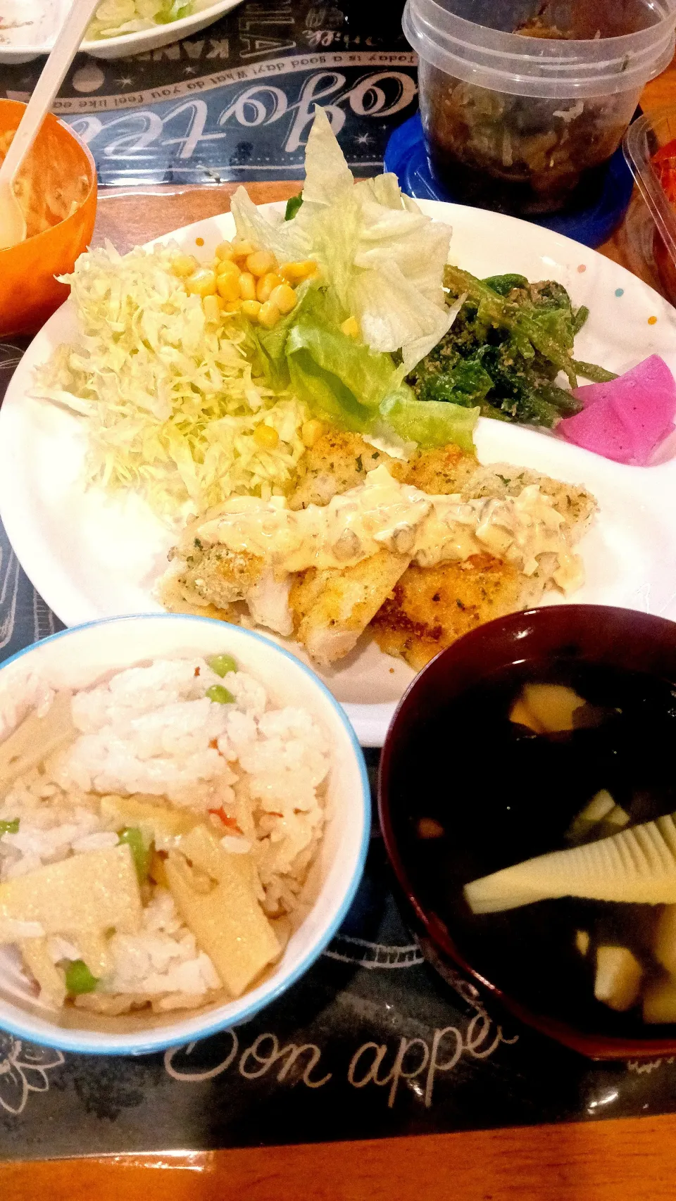 水曜日晩飯　職場のタケノコ|山木屋さん