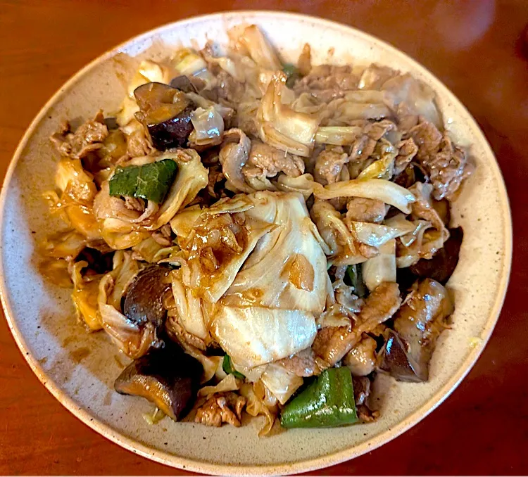 Twice cooked pork w/egggg🔥茄子入り回鍋肉 生卵　by daughter|🌈Ami🍻さん