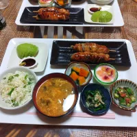 みたらし団子の肉巻き定食です✨|rikako♪。.:＊さん