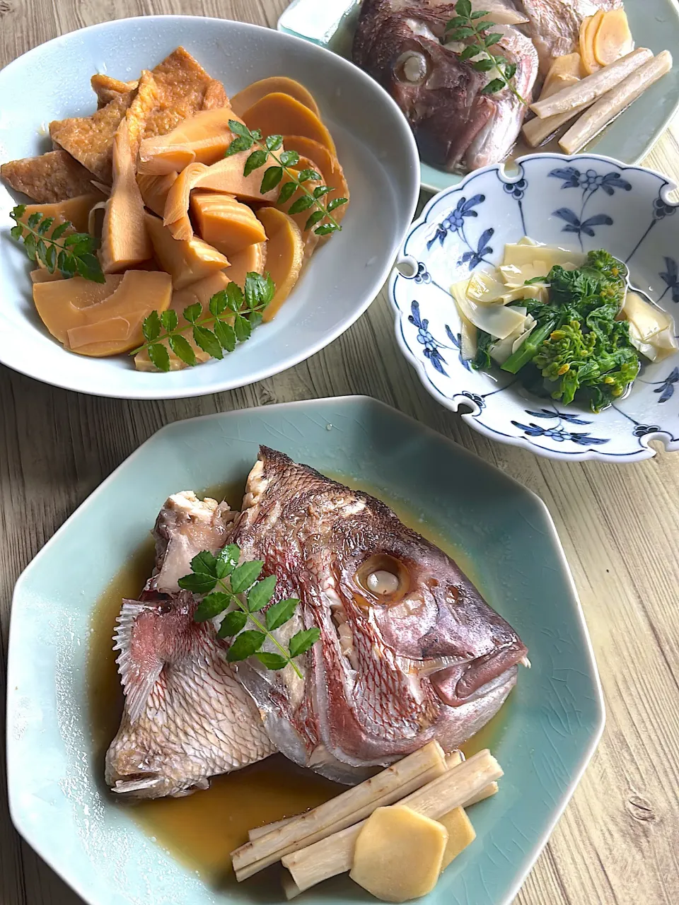 鯛の兜煮と筍|とんちんさん