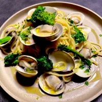 蛤と菜の花のアーリオ•オーリオ