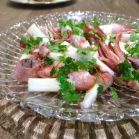 イカと長芋 セルフィーユのサラダ|古尾谷りかこさん