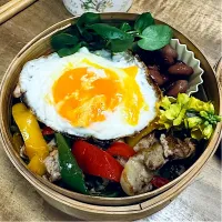 豚とピーマンの炒め物弁当|くまちゃんさん