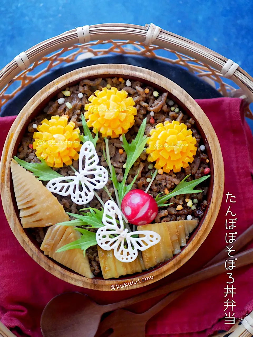 たんぽぽそぼろ丼弁当|kukulutomo ❁𓎪 ⡱𓎩‎𐩢𐩺𓎪 ⡱さん