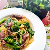 アッチさんの料理 ほたるいかと菜の花のパスタ🌱|🌺🌺Foodie🌺🌺さん