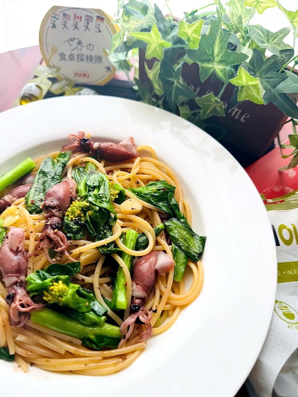 アッチさんの料理 ほたるいかと菜の花のパスタ🌱|🌺🌺Foodie🌺🌺さん