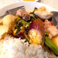 Sinigang gang😀 tamarind pork ribs with veggies- taro, okra, eggplant, & spinach| 🌺IAnneさん