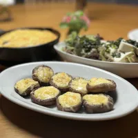 4/10の夕食　椎茸チーズ焼き| yoneさん