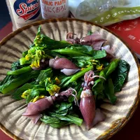 古尾谷りかこさんの料理 ホタルイカと菜の花のプランチャ|とんちんさん