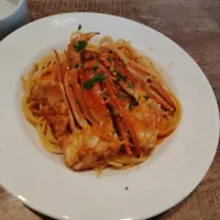 ワタリガニのトマトパスタ