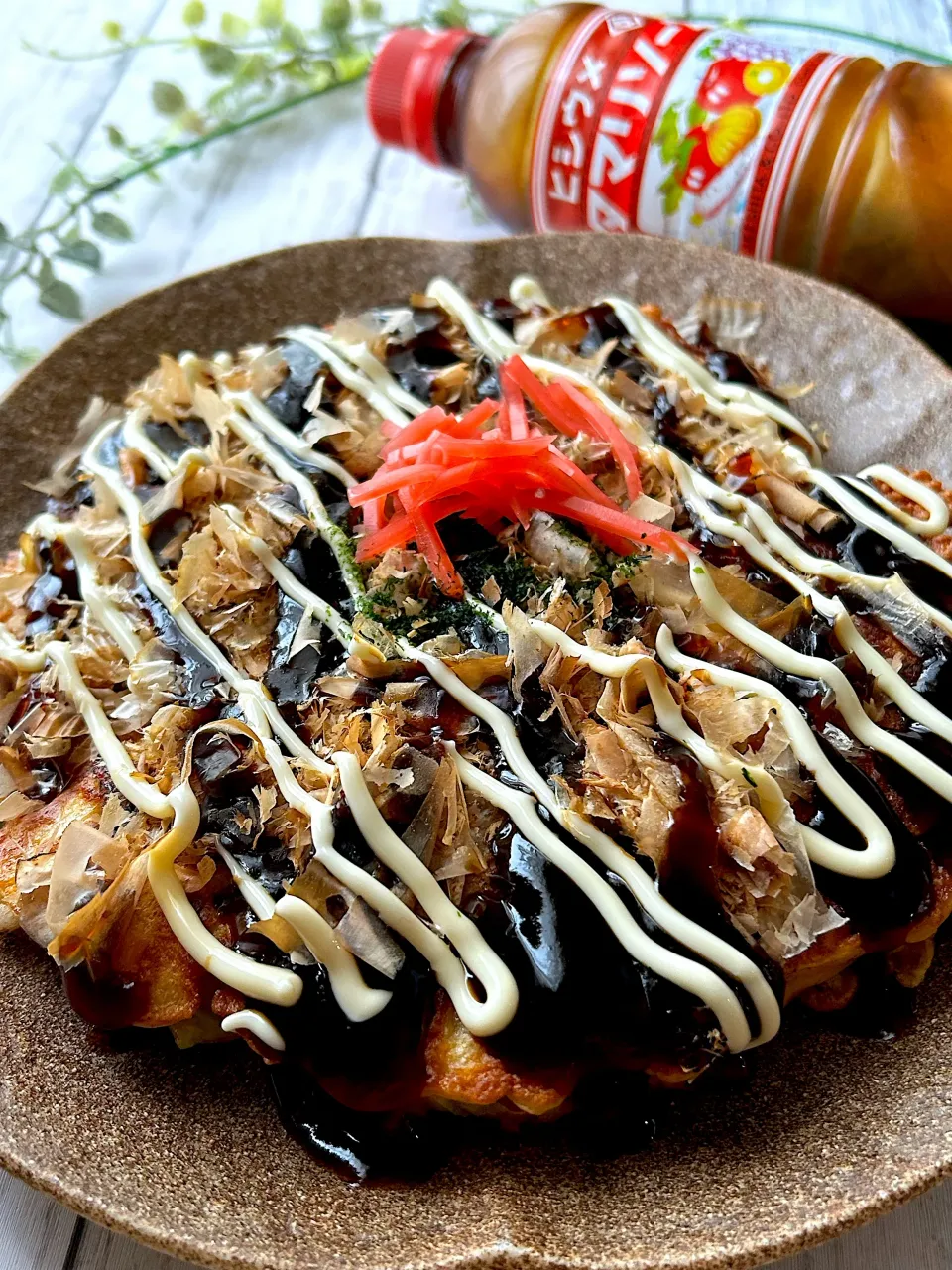 豚キムチ餅チーズお好み焼き♡(長いわっ) ひとみん産ソースで💜|まなまな♡さん