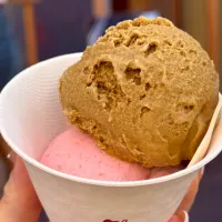 桜餅&ほうじ茶ジェラート😋|女神さん