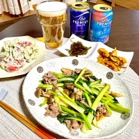 4/11晩酌：ラム肩とターサイのコチュジャン炒め|ななみんさん