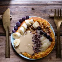 バナナを使ったモチモチ生地。隠し味に塩麹パウダー|s_.tableさん
