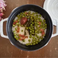 豆と桜ご飯