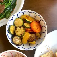 今日の晩ご飯@マンション・ベランダ・ビアガーデン⑥  彩り野菜のグリル、バルサミコ酢和え| なびさん