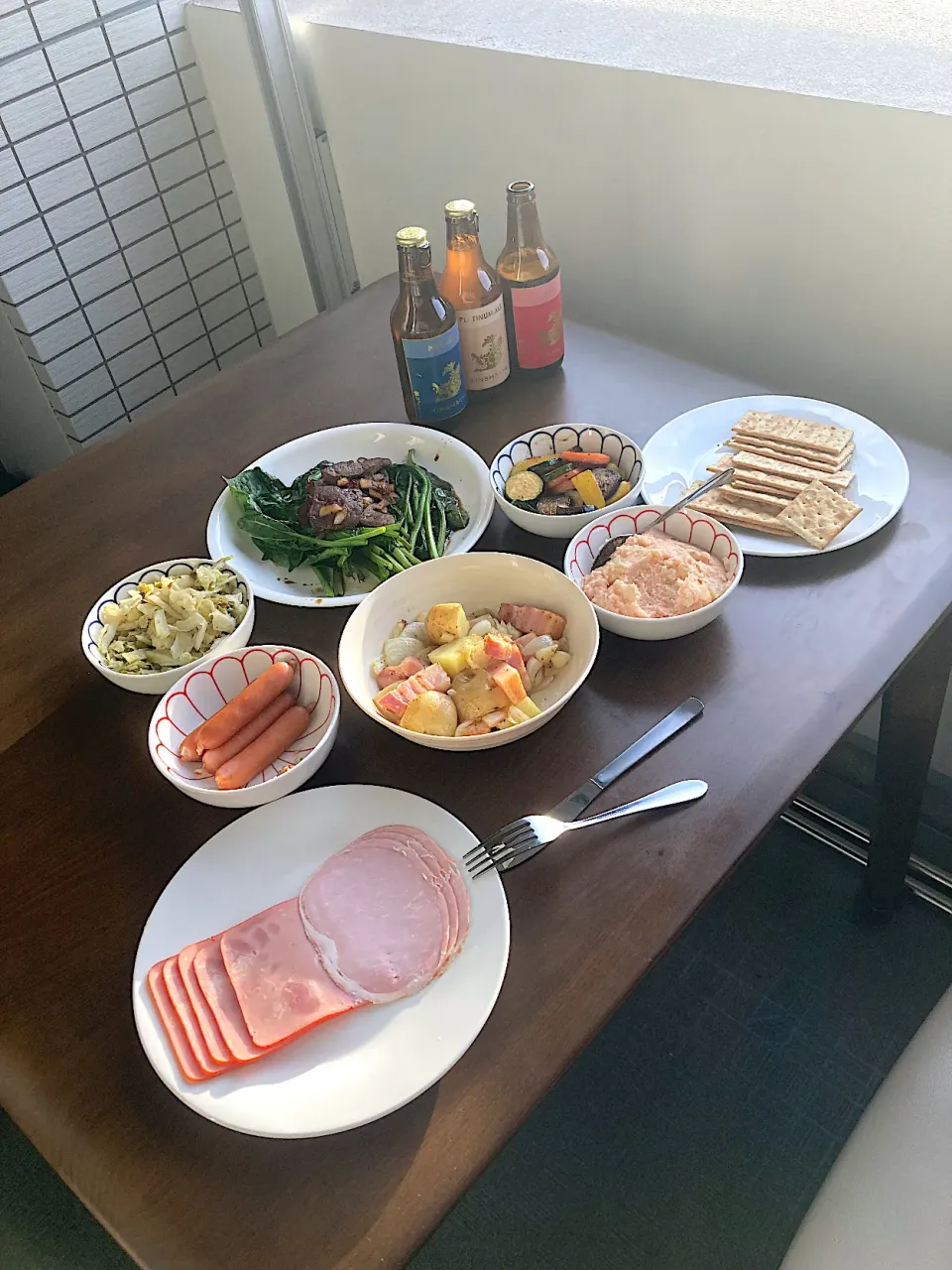 今日の晩ご飯@マンション・ベランダ・ビアガーデン⑨  いただきまーす😋＆かんぱーい🍺|なびさん