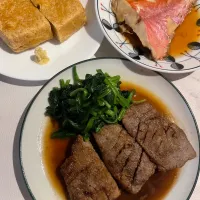 今夜はももステーキと金目鯛の煮付け|めんちゃんさん